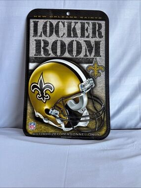 New Orleans Saints Locker Room Sign - Gold Helmet